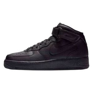 NIKE Air Force 1 Mid 'Triple Black' Sneakers Size 6.5Y/W8